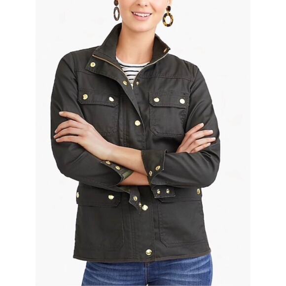 J. Crew Jackets & Blazers - J.Crew Downtown Field Snap Zip Military Utility Jacket Dark Olive Green Size S